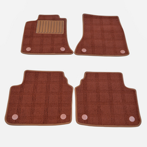 Carvigor Brown Diamond&Brown Double Layer Luxury Car Mats Set