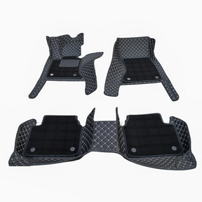 Carvigor Black With Beige Diamond&Black Double Layer Luxury Car Mats Set