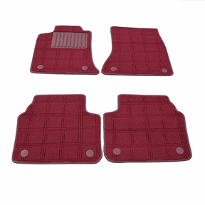 Carvigor Red Diamond&Red Double Layer Luxury Car Mats Set