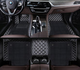 Carvigor Black With Beige Diamond&Black Double Layer Luxury Car Mats Set