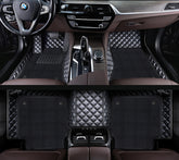 Carvigor Black With Black Diamond&Black Double Layer Luxury Car Mats Set