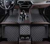 Carvigor Black&Beige Diamond Stitching Custom Luxury Car Mats Set
