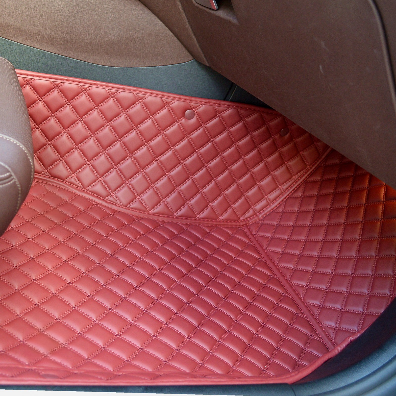 Carvigor Wind Red Diamond Stitching Custom Luxury Car Mats Set
