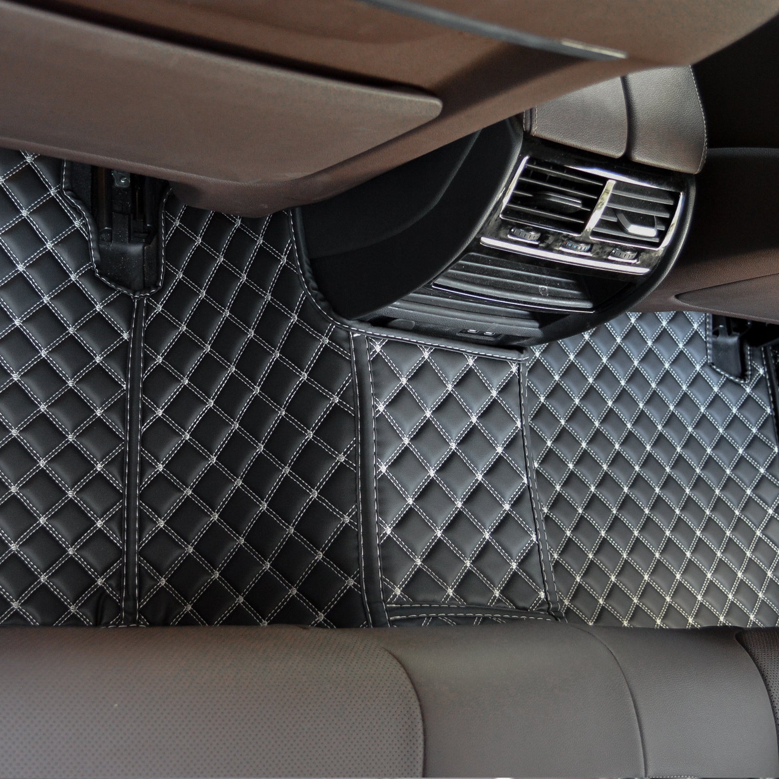 Carvigor Black&Beige Diamond Stitching Custom Luxury Car Mats Set