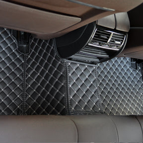 Carvigor Black&Beige Diamond Stitching Custom Luxury Car Mats Set