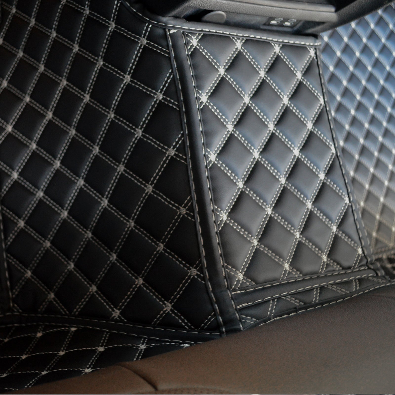 Carvigor Black&Beige Diamond Stitching Custom Luxury Car Mats Set