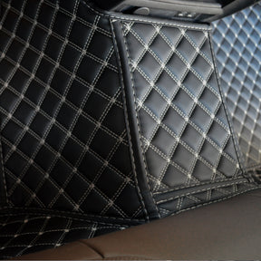 Carvigor Black&Beige Diamond Stitching Custom Luxury Car Mats Set