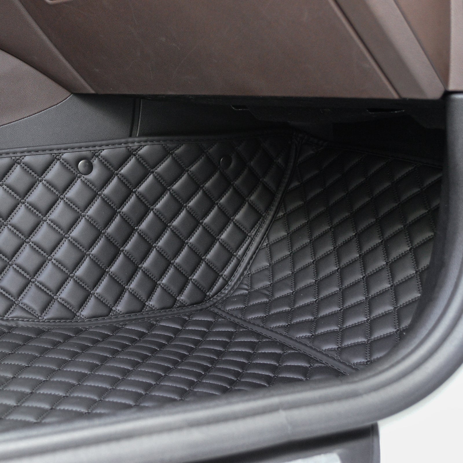 Carvigor Black&Black Diamond Stitching Custom Luxury Car Mats Set