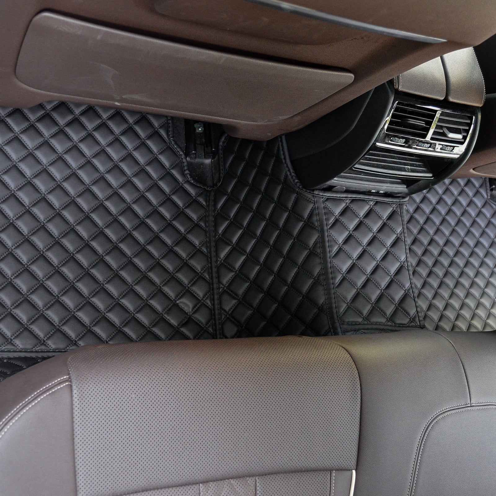 Carvigor Black&Black Diamond Stitching Custom Luxury Car Mats Set