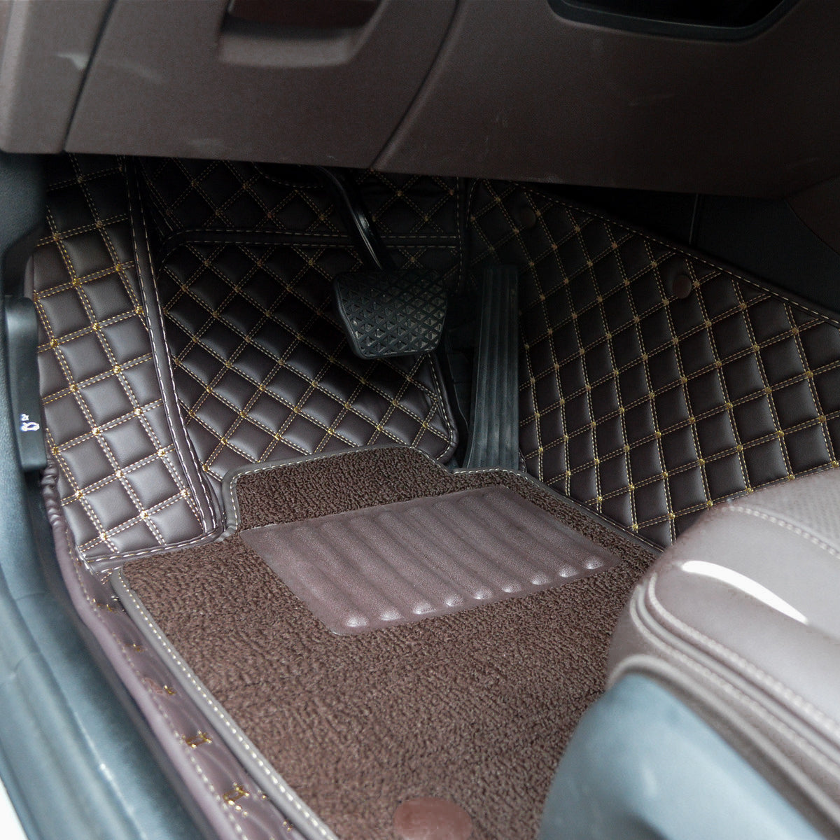Carvigor Caffeine Diamond&Caffeine Double Layer Luxury Car Mats Set