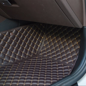 Carvigor Chocolate Brown Diamond Stitching Custom Luxury Car Mats Set