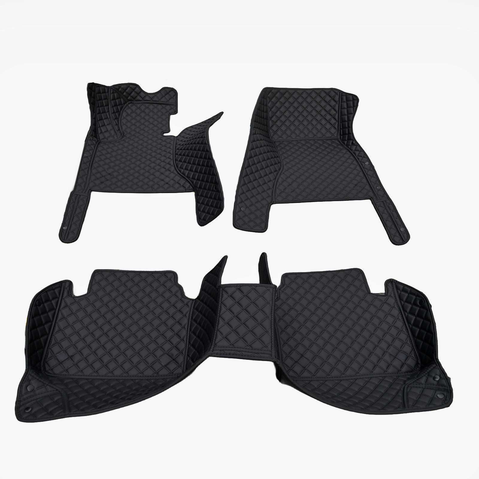Carvigor Black&Black Diamond Stitching Custom Luxury Car Mats Set